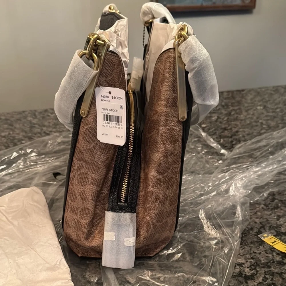 Coach Black leather and coated canvas Brown Women's Bag NWT - Picture 8 of 15